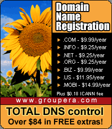 Groupera.com Domain Name Registration - from $9.25 plus free extras